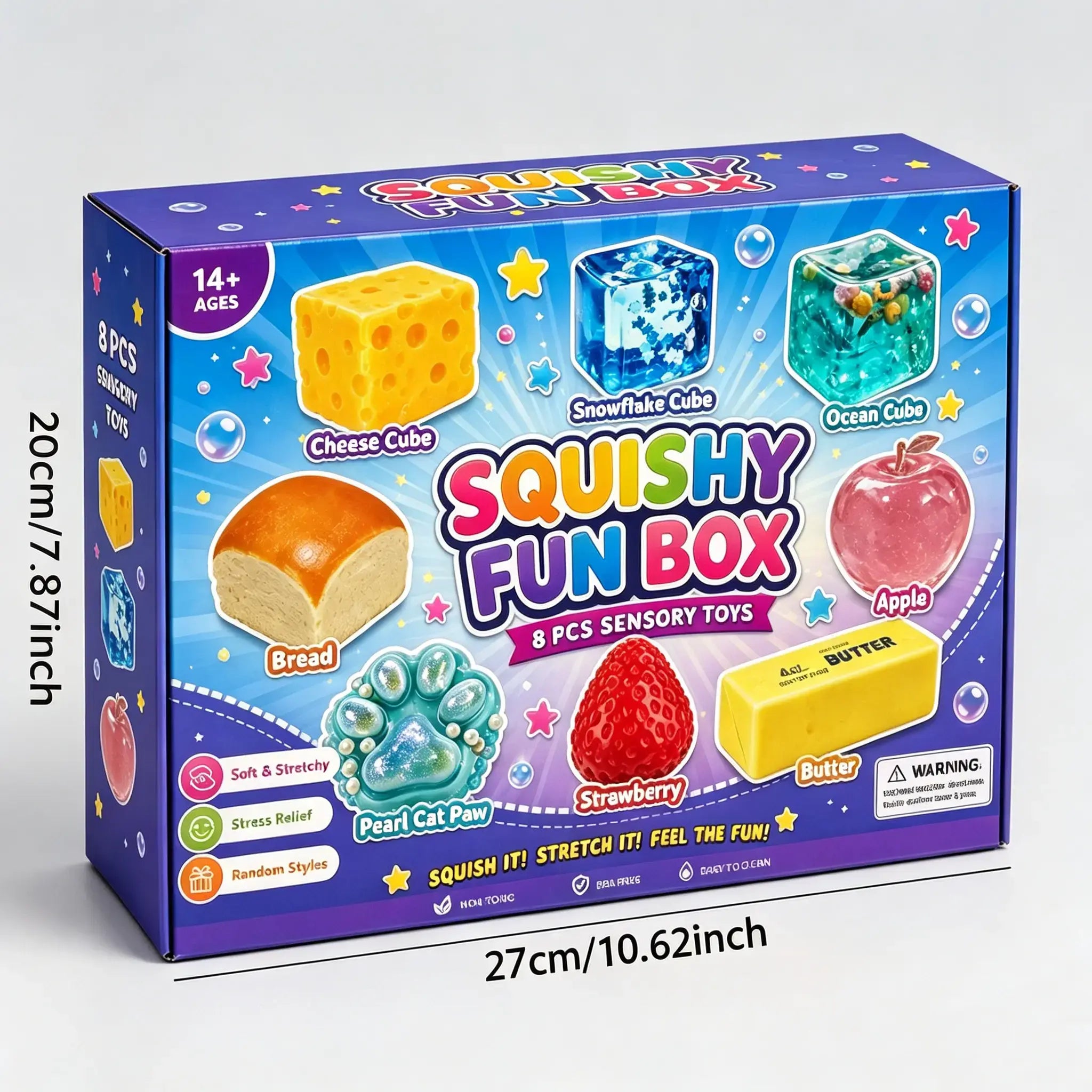 8-Piece Mystery Squishy Box - Slow Rebound Stress Relief Fidget Toys 🍬✨