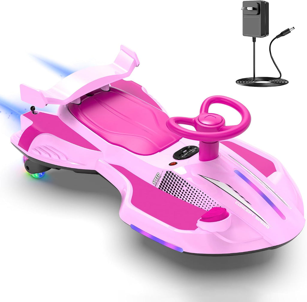 12V Electric Wiggle Car - 2-in-1 Swing & Drift Ride-On with LED Lights & Music 🏎️💨