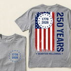 250 Years of Independence Vintage American Flag Back Print T-Shirt