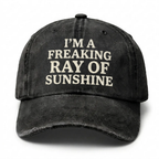 Vintage Wash "I'm A Freaking Ray Of Sunshine" Embroidered Cap