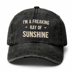 Vintage Washed "I'm A Freaking Ray Of Sunshine" Embroidered Cap