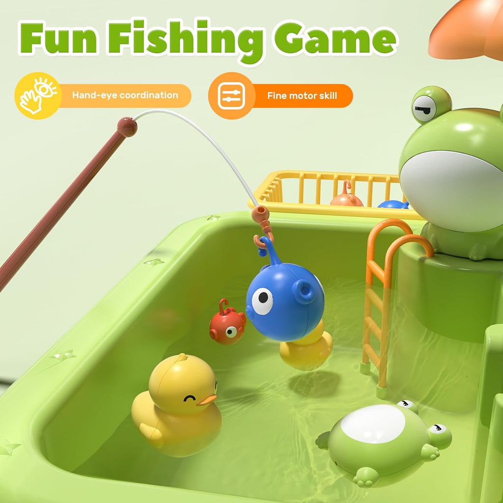 Kids Play Kitchen Sink Toy with Real Running Water & Fishing Set 💧🎣