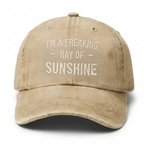 Vintage Washed "I'm A Freaking Ray Of Sunshine" Embroidered Cap