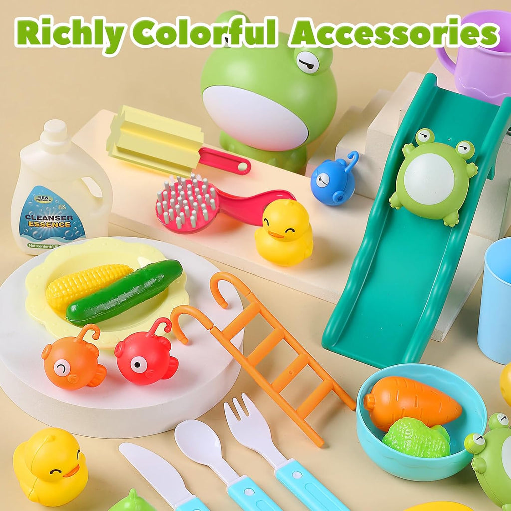 Kids Play Kitchen Sink Toy with Real Running Water & Fishing Set 💧🎣