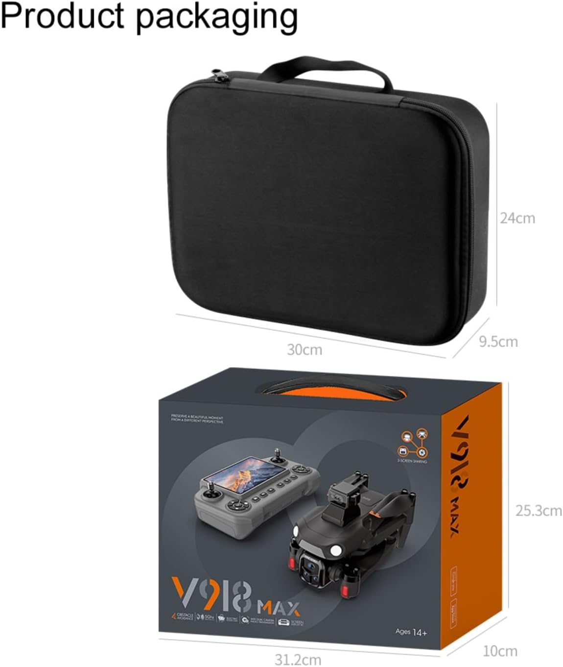 V918 Drones with Camera for Adults 4K, Under 249g Foldable Quadcopter, 8k Camera Drone with large screen controler and GPS Auto Return, Follow Me, Easy for Beginners,3 batteries
