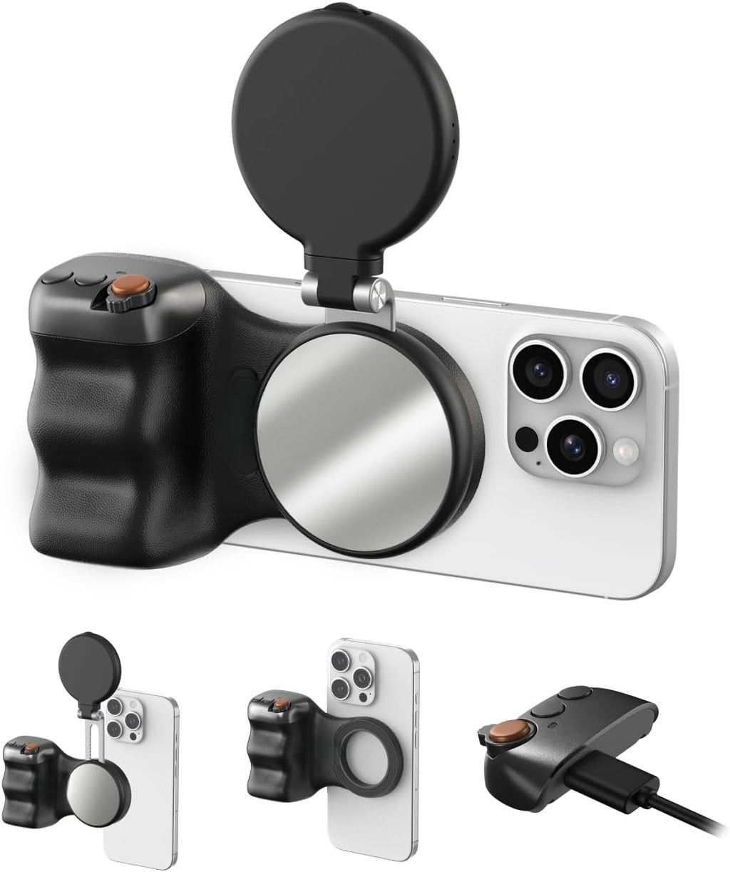Magnetic Phone Camera Grip & LED Selfie Light Bundle 📸✨