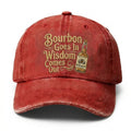 Bourbon Goes In Wisdom Comes Out Embroidery Cap