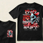 Custom EST.Year I Was Born In 1969 IDGAF What You Think Skull Graphic T‑Shirt