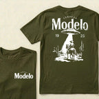 Cerveza Modelo 1925 Western Ufo Cowboy Rider Desert Cactus Vintage Graphic Tee