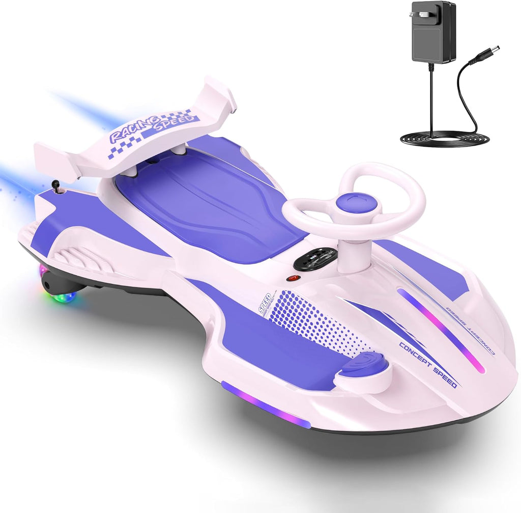 12V Electric Wiggle Car - 2-in-1 Swing & Drift Ride-On with LED Lights & Music 🏎️💨