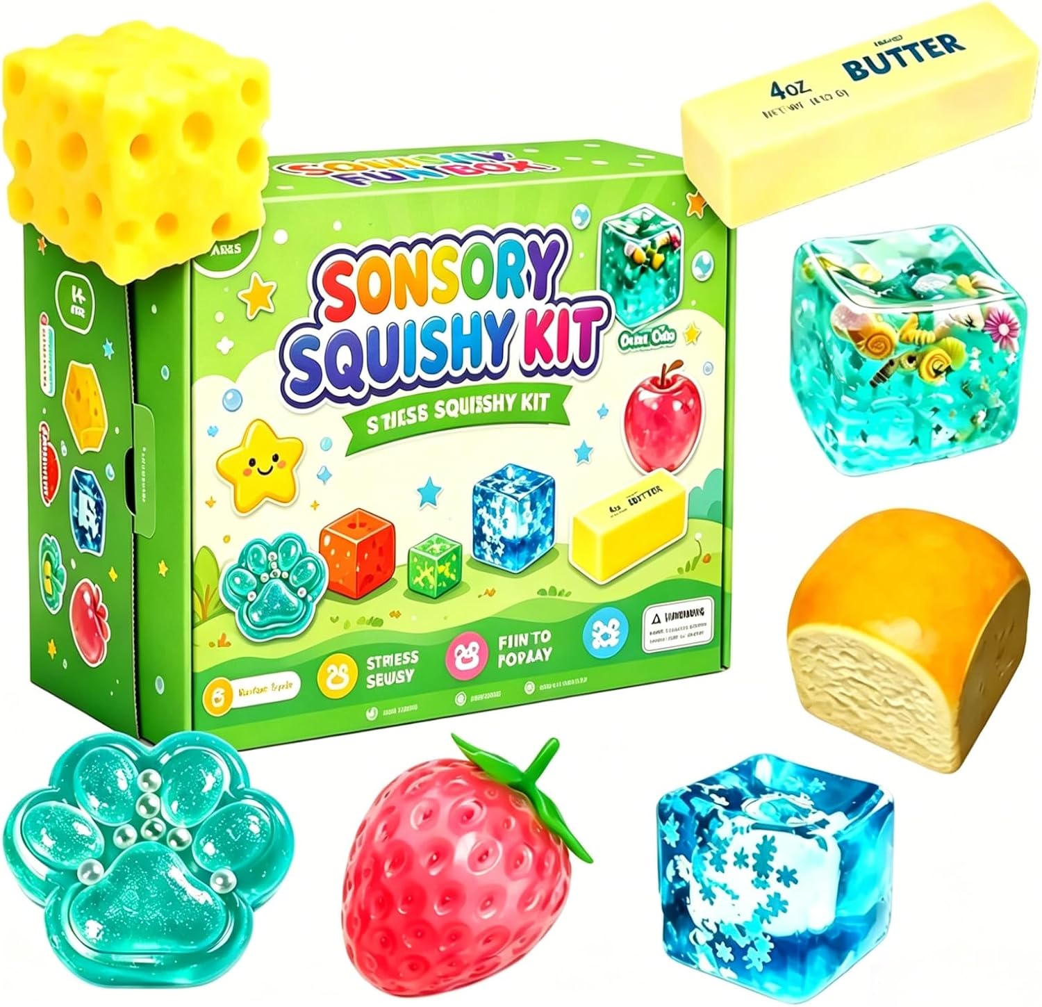 8-Piece Mystery Squishy Box - Slow Rebound Stress Relief Fidget Toys 🍬✨