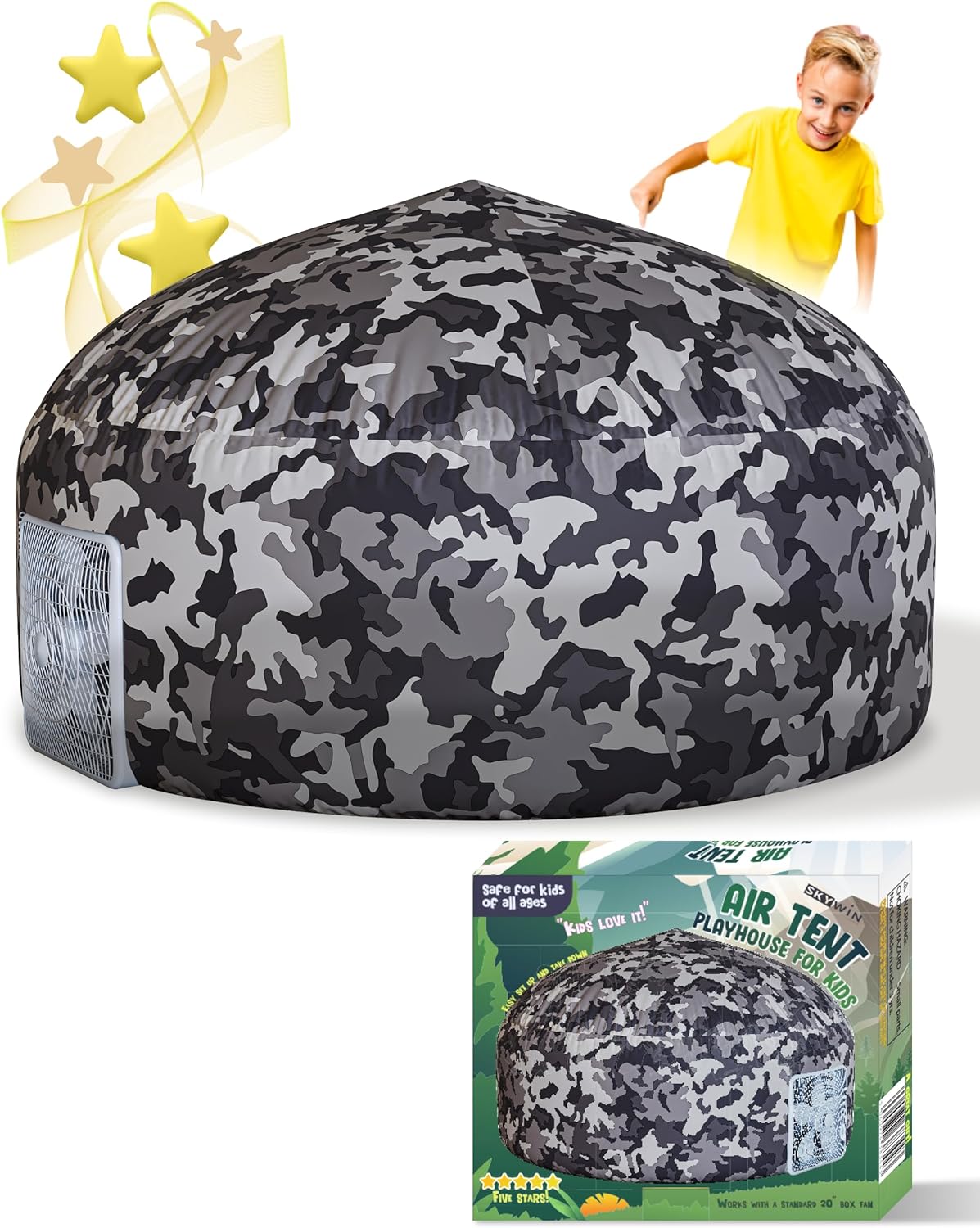 Instant Inflatable Air Tent for Kids - Large Indoor Playhouse Fort (77" x 50") 🏰💨