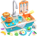 Kids Play Kitchen Sink Toy with Real Running Water & Fishing Set 💧🎣