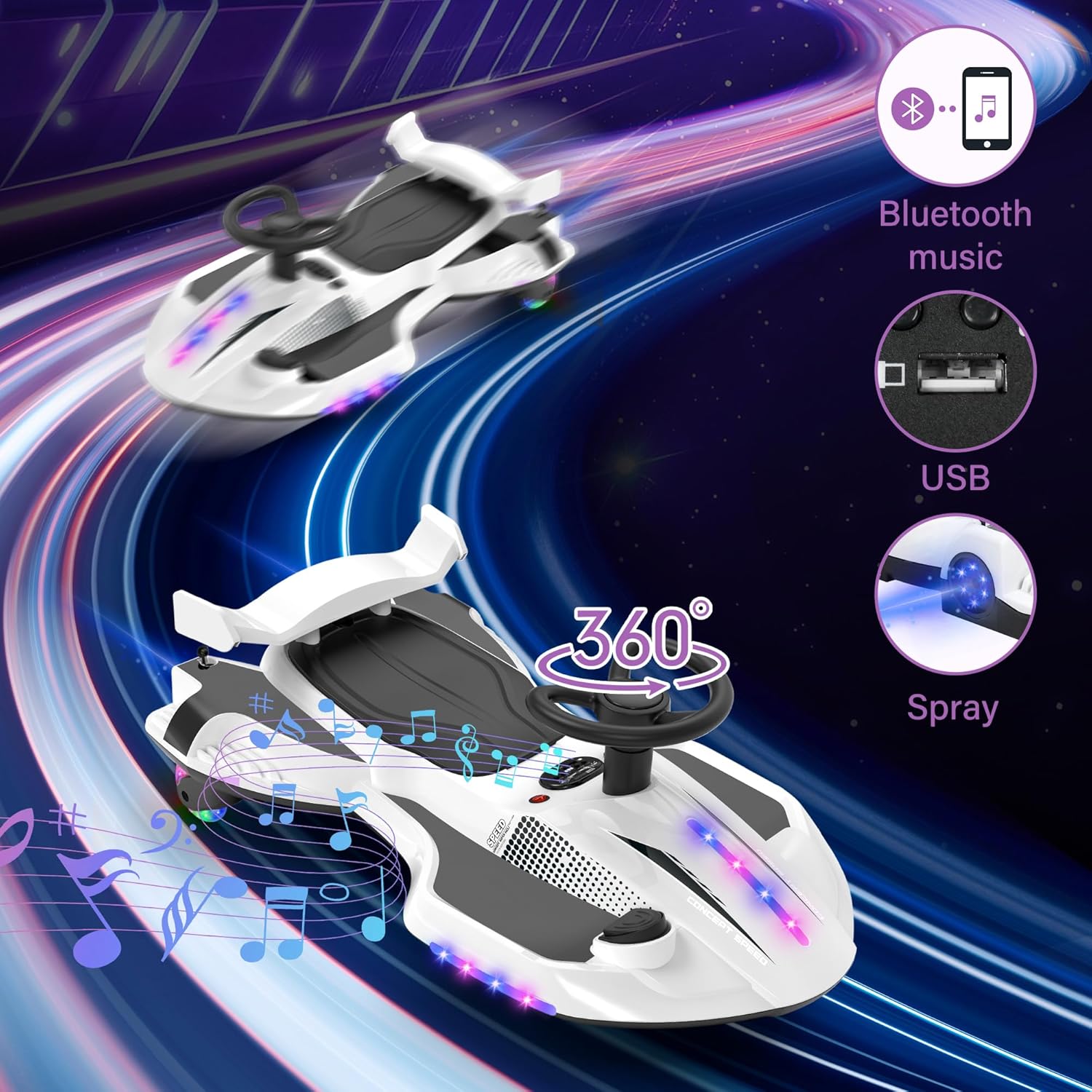 12V Electric Wiggle Car - 2-in-1 Swing & Drift Ride-On with LED Lights & Music 🏎️💨