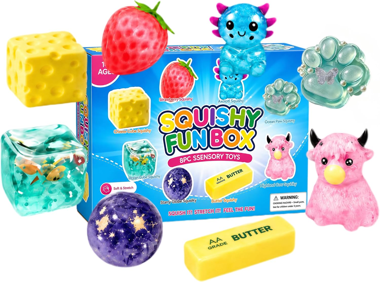 8-Piece Mystery Squishy Box - Slow Rebound Stress Relief Fidget Toys 🍬✨