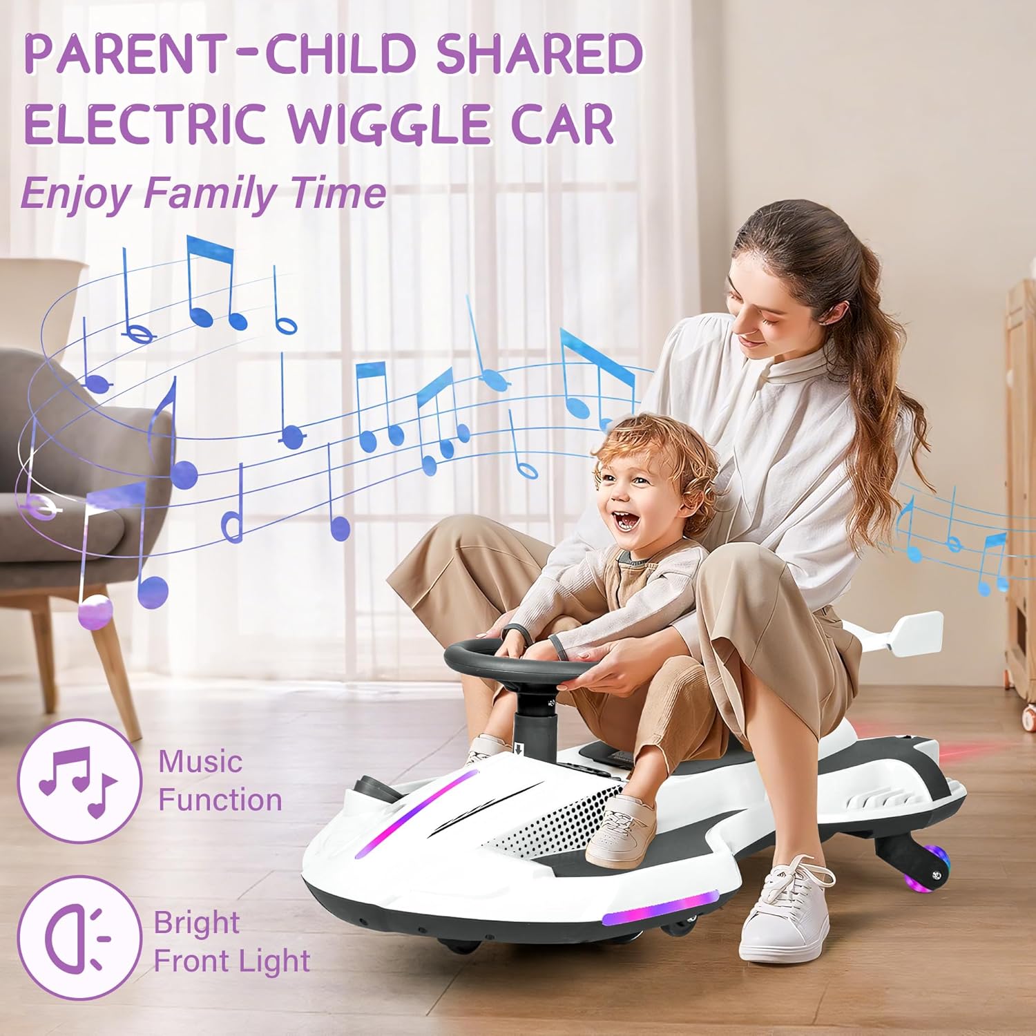 12V Electric Wiggle Car - 2-in-1 Swing & Drift Ride-On with LED Lights & Music 🏎️💨