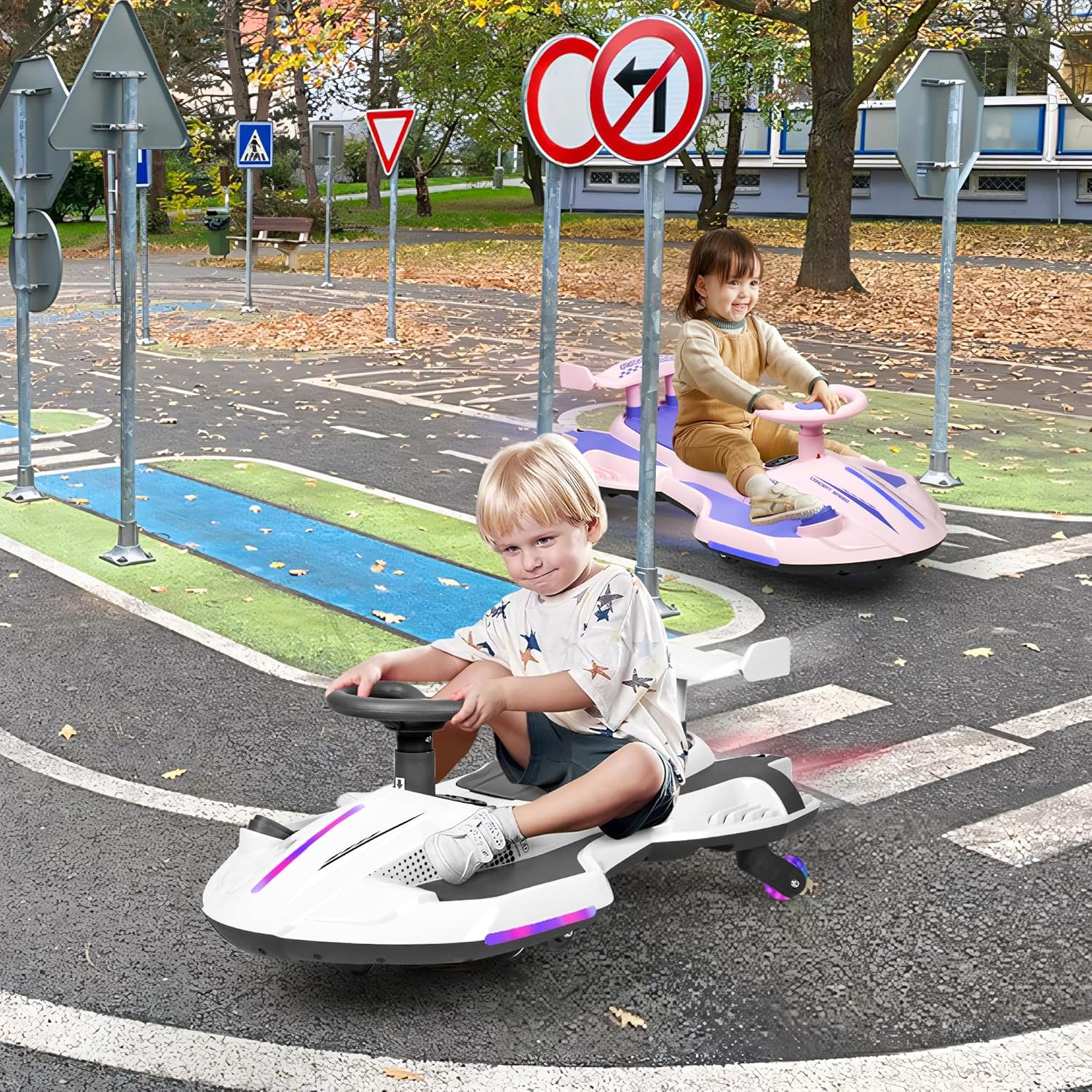12V Electric Wiggle Car - 2-in-1 Swing & Drift Ride-On with LED Lights & Music 🏎️💨