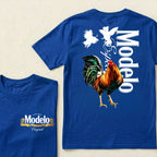 Modelo Rooster Colorful Bird Silhouettes Cerveza Modelo Original T-Shirts