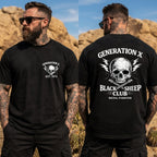 Custom Year Generation X Black Sheep Club Metal Forever Skull Lightning Guitar Graphic T-Shirt