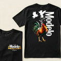 Modelo Rooster Colorful Bird Silhouettes Cerveza Modelo Original T-Shirts