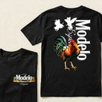 Modelo Rooster Colorful Bird Silhouettes Cerveza Modelo Original T-Shirts