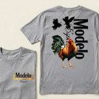 Modelo Rooster Colorful Bird Silhouettes Cerveza Modelo Original T-Shirts