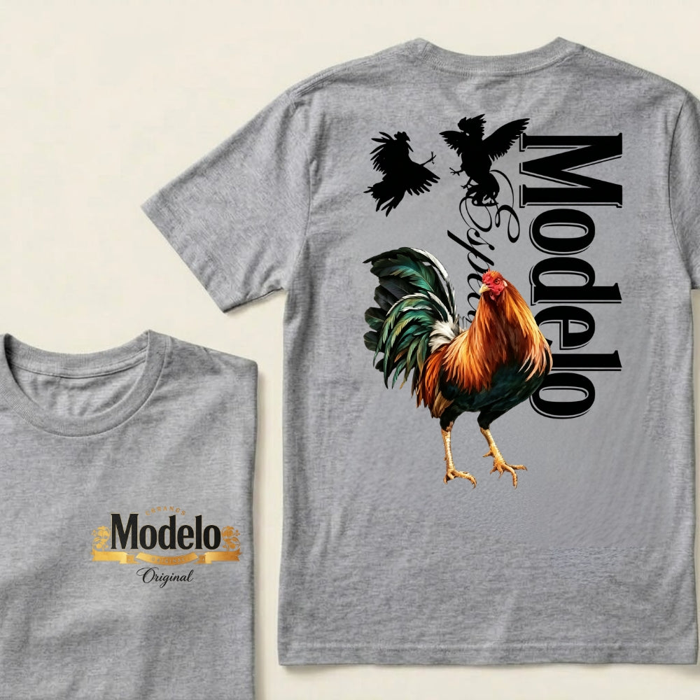 Modelo Rooster Colorful Bird Silhouettes Cerveza Modelo Original T-Shirts