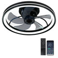 Ceiling Fans with Lights, Flush Mount Modern Ceiling Fan and App & Remote Control, 19" LED Dimmable 6 Speeds Summer Gift