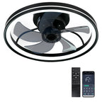Ceiling Fans with Lights, Flush Mount Modern Ceiling Fan and App & Remote Control, 19" LED Dimmable 6 Speeds Summer Gift