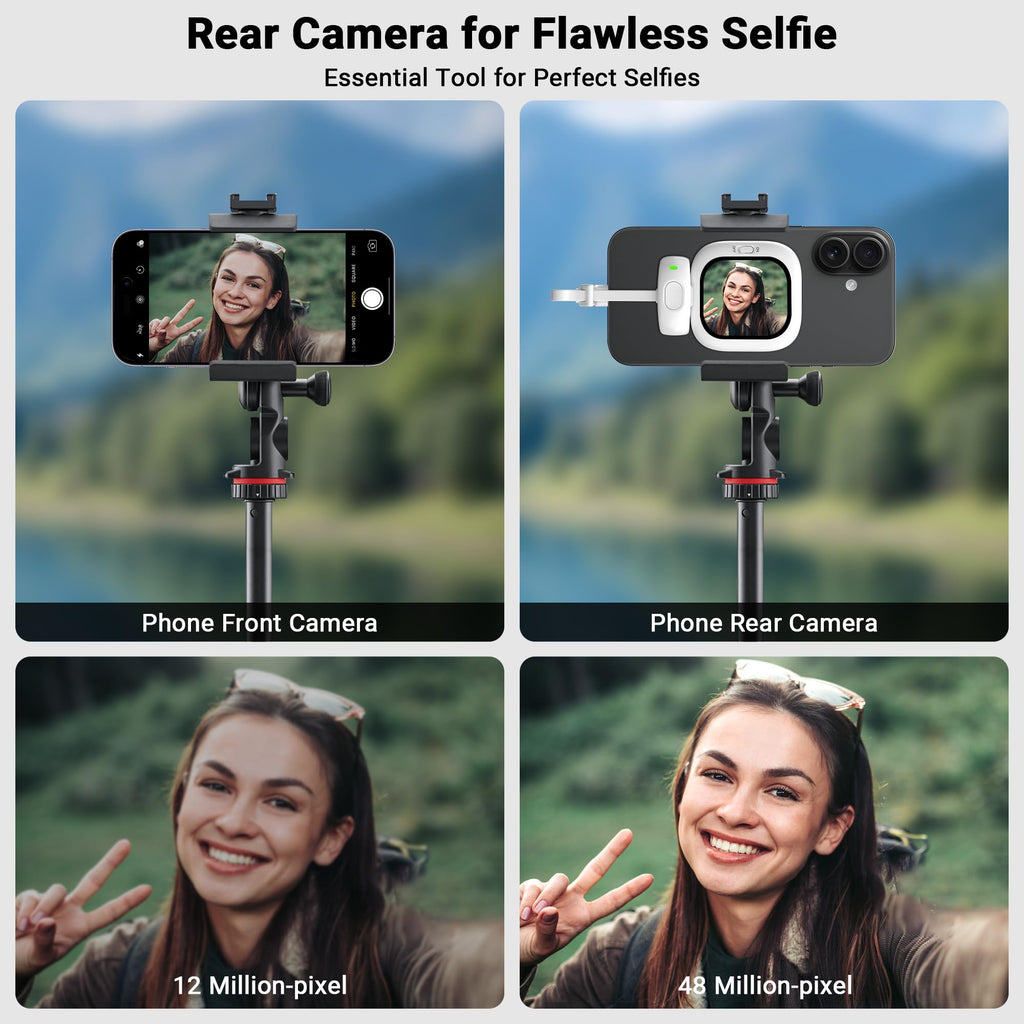 Phone Rear Camera Selfie Monitor Screen - AMOLED Real-Time Preview for Vlogging & Live 🤳✨