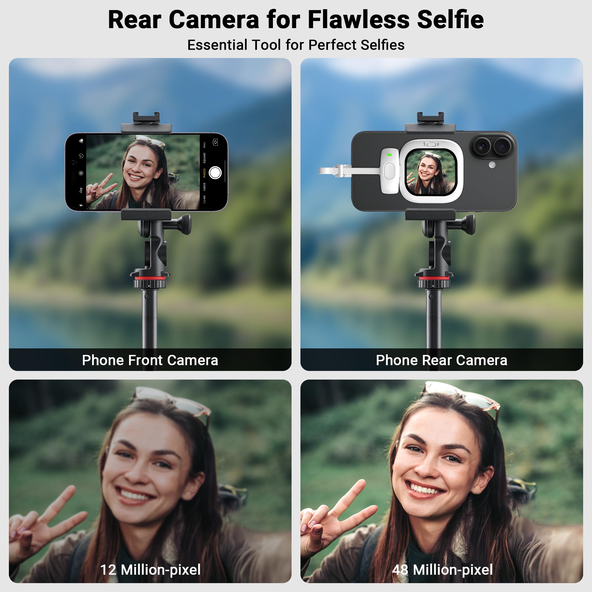Phone Rear Camera Selfie Monitor Screen - AMOLED Real-Time Preview for Vlogging & Live 🤳✨