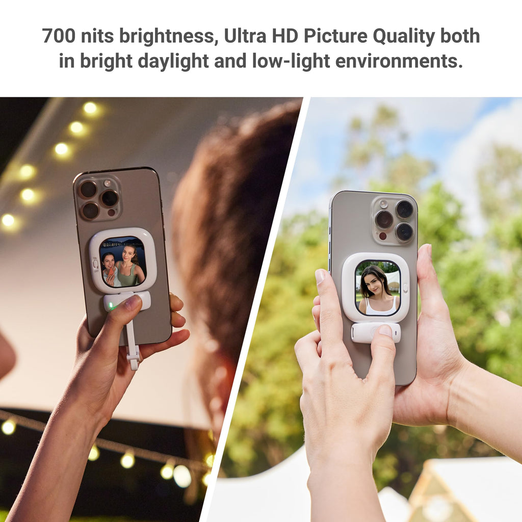 Phone Rear Camera Selfie Monitor Screen - AMOLED Real-Time Preview for Vlogging & Live 🤳✨