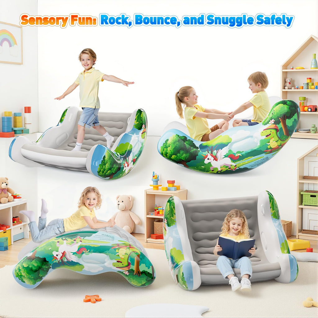 Inflatable Rocking Sensory Chair for Kids - Cloud Rocker for Autism & ADHD Support ☁️🧘‍♂️