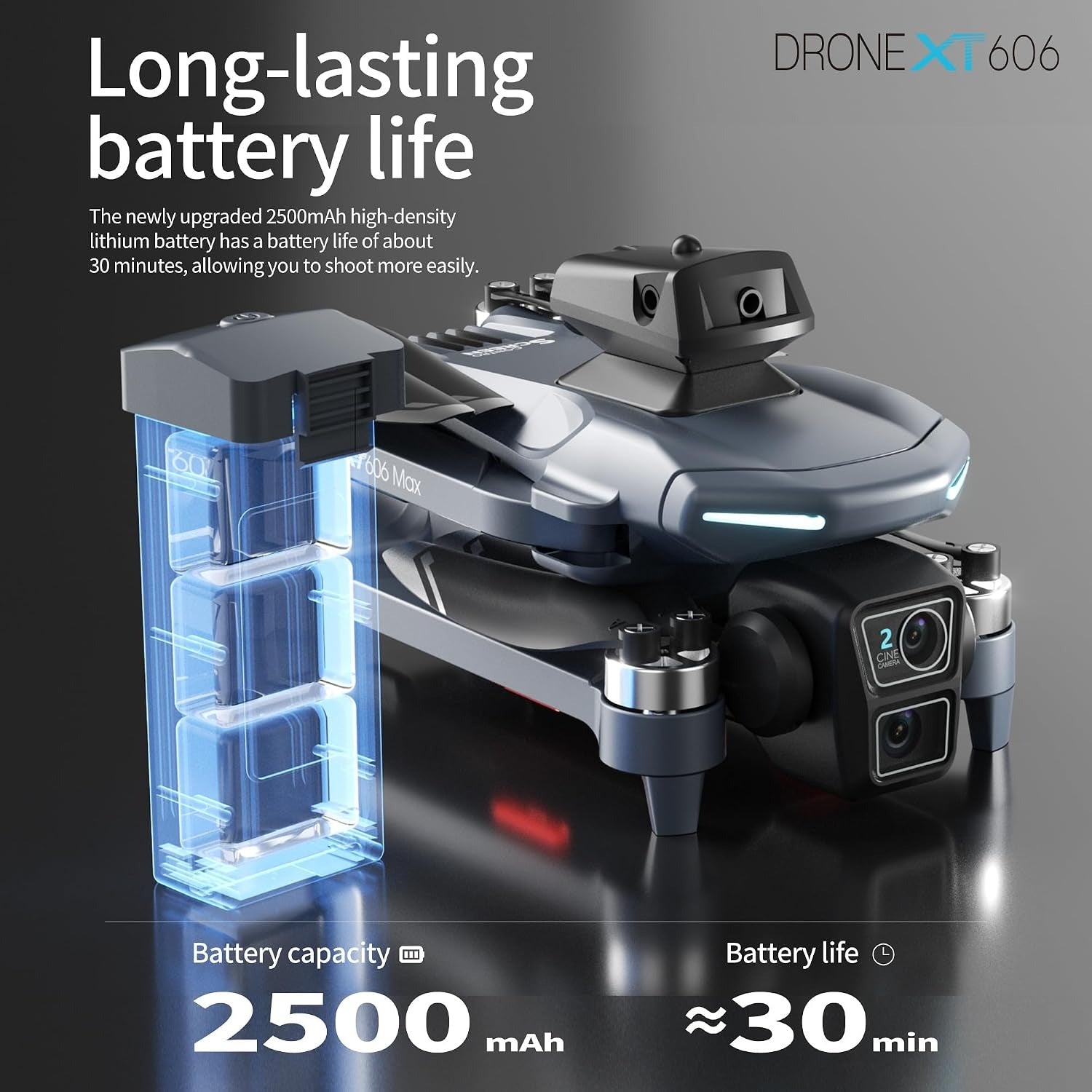 XT606 GPS Drone with 4K Camera EIS for Adults, 5G RC Camera Drones with 4.3" HD Screen, GPS Follow & Auto Return, Long Range Transmission, 90 Mins Flight Time with 3 Batteries, Foldable Drone with Brushless Motor, RC Drones for Beginner Gifts, Under 249g