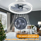 Ceiling Fans with Lights, Flush Mount Modern Ceiling Fan and App & Remote Control, 19" LED Dimmable 6 Speeds Summer Gift